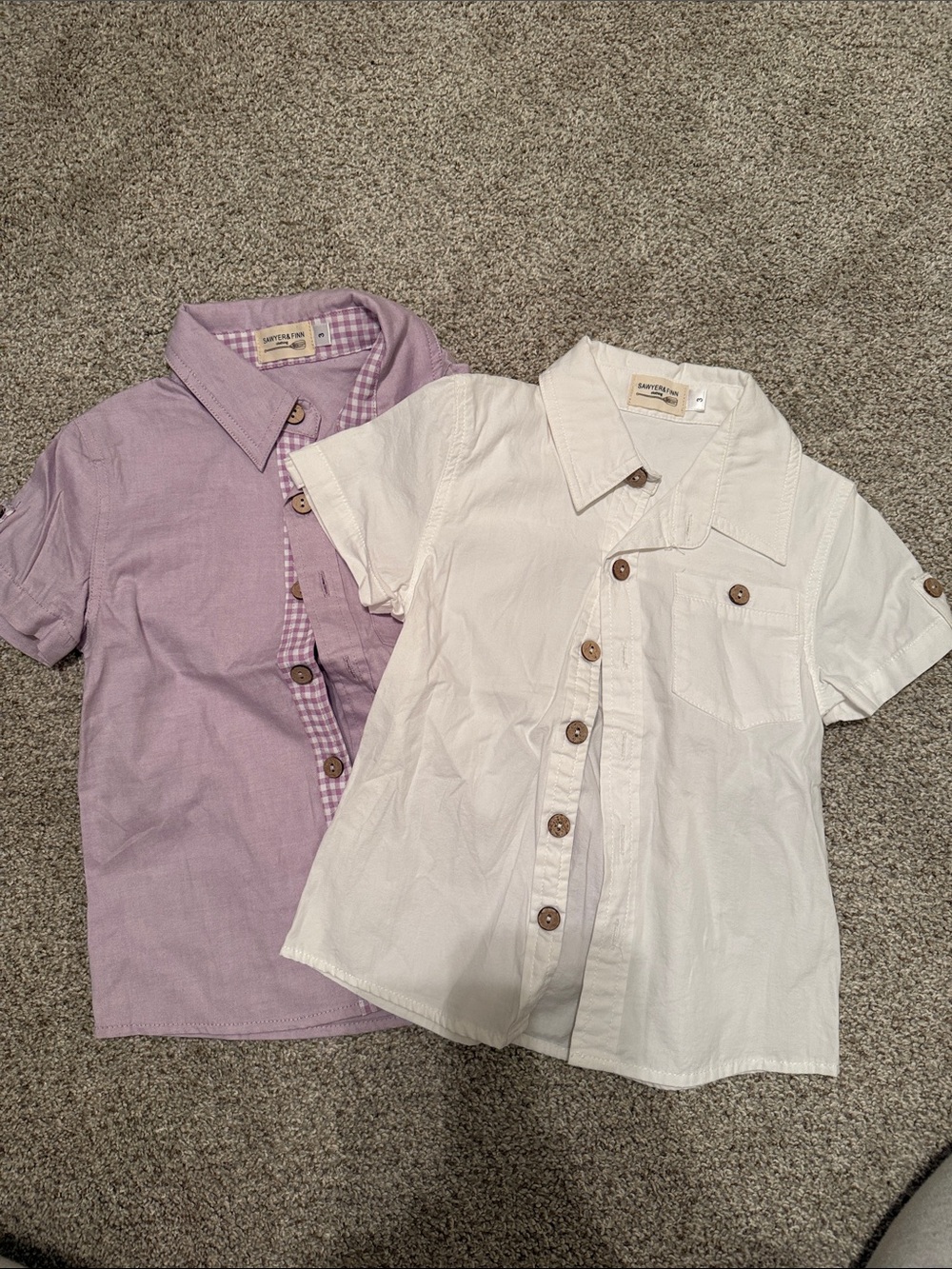 Sawyer&Finn Short-Sleeve Button Shirt - White